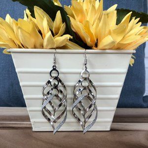 Glitter Spiral Swirl Drop Earrings